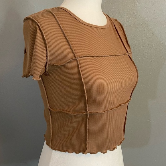 33. Forever21 Brown Trendy Women's Crop Top Size Large - Picture 1 of 5